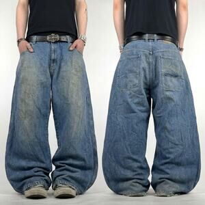 Vintage y2k distressed ultra baggy wide leg archive rare skater grunge jeans